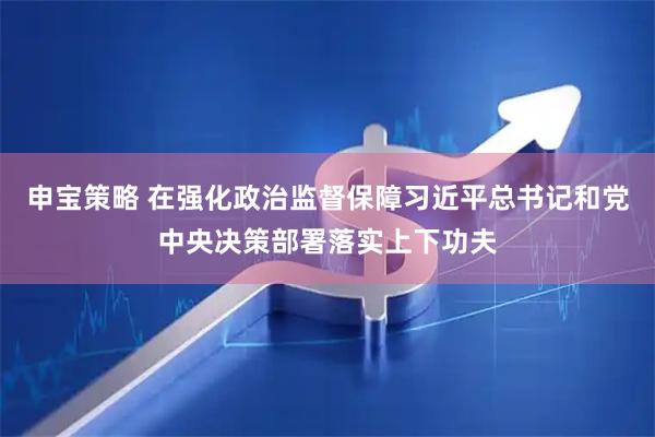 申宝策略 在强化政治监督保障习近平总书记和党中央决策部署落实上下功夫
